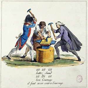French Revolution: caricature on the three orders: "