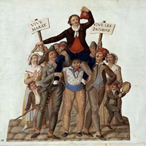 French Revolution: "the triumph of Marat"Jean-Paul (Jean Paul) Marat (1743-1793), deputee of Paris at the National Convention, bears in triumph by the people for their violent positions against the rich in favour of