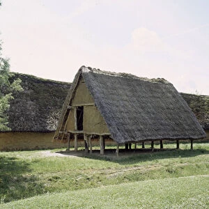 Gallic civilization: reconstruction of the Gauls houses. Archeofrome of Burgundy