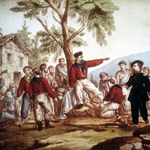 Garibaldi (1807-1882) wounded in Aspromonte