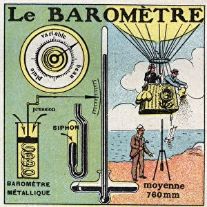 Gas pressure: the metal barometer. Anonymous illustration of 1925. Private collection
