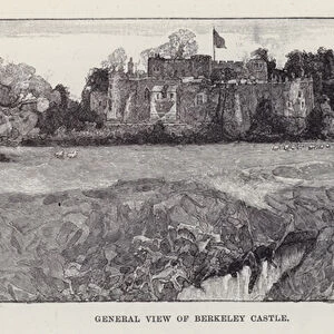 General View of Berkeley Castle (litho)