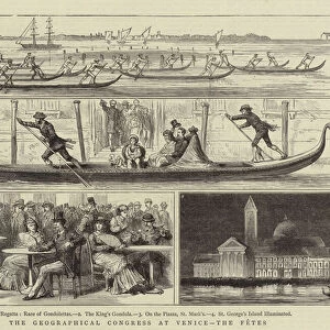 The Geographical Congress at Venice, the Fetes (engraving)