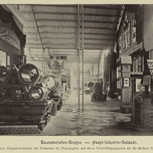 Gewerbe Ausstellung 1896: Baumaterialien-Gruppe, Haupt-Industrie-Gebaude (b / w photo)