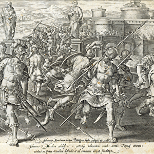 Giovanni de Medici Surrounded at Rome, plate 1 from