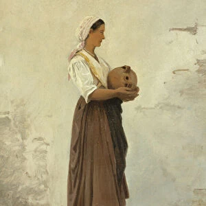 Girl from Capri, 1871 (oil on paper laid down on paperboard)