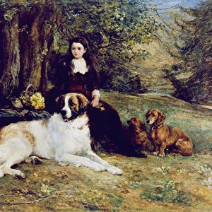 Girl With Dog, 1884 (oil on canvas)