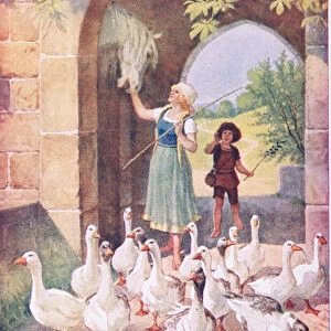The Goose Girl (colour litho)