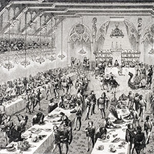 Grand Ceremonial Banquet at the French Court in the 14th century, from a 19th century