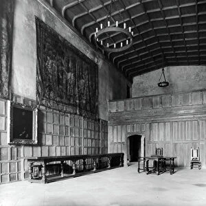 The Great Hall at Beaudesert, Staffordshire, from England's Lost Houses by Giles Worsley (1961-2006) published 2002 (b/w photo)
