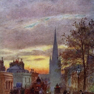 Grosvenor Road, Pimlico (colour litho)