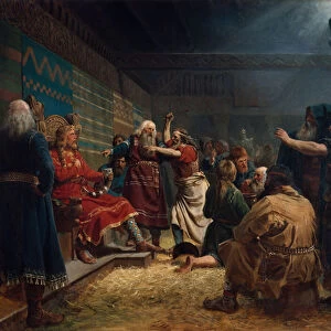 Haakon the good and farmers at the sacrifice of cage, 1860