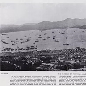 The Harbour of Victoria, Hong-Kong, and Kau-lung, the Gibraltar and Liverpool of the Far East (b / w photo)