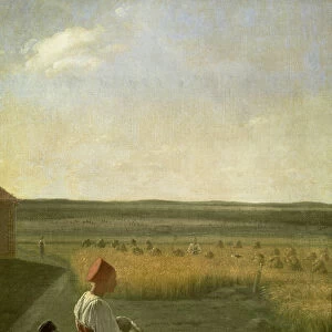 Harvesting in Summer, 1820s (oil on canvas)