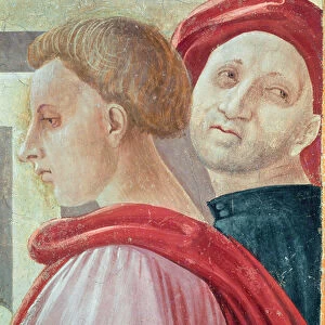 Heads of two men, from the Presentation of Mary in the Temple, 1433-34 (fresco) (detail)