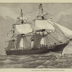 HMS Tourmaline, the New Flagship of the West African Squadron (engraving)