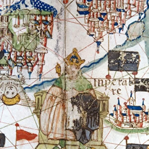 Holy Roman Emperor, detail from a Renaissance map of Europe, Jacopo Russo