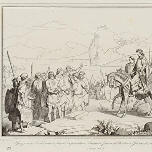 I prigionieri Veneziani rifiutano di prendere l armi a favore di Roberto Guiscardo contro la patria, 1085 (engraving)