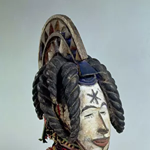 Ibo mask from the Mmwo society, Nigeria, 19th-20th century (polychrome wood)