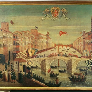 Il Gioco del Ponte dei Pisani (oil on canvas)