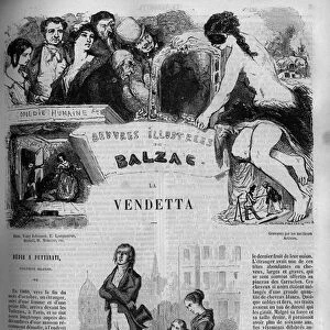Illustration of "La Vendetta", novel by Honore de Balzac (1799-1850)