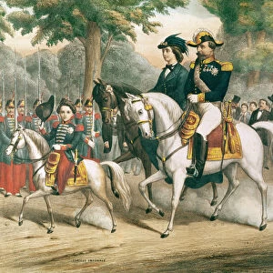 The Imperial Family on Horseback (coloured engraving)