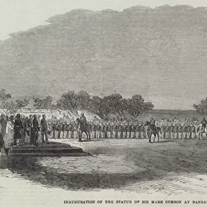 Inauguration of the Statue of Sir Mark Cubbon at Bangalore, India (engraving)