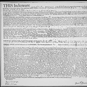 Indentured Servants and Tenants - extract from an Indenture dated 1742 of a tenant