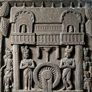 Indian art, Hinduism: low relief representing the last visit of King Prasenjit II to