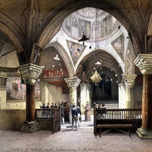Interior of the chapel of St. Helena, Jerusalem. 19th century engraving