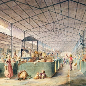 Interior of Les Halles, 1835 (w / c on paper)