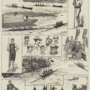 The International Boat-Race from Putney to Mortlake (engraving)