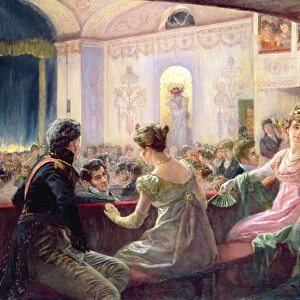 The Interval at the Theatre (oil on canvas)