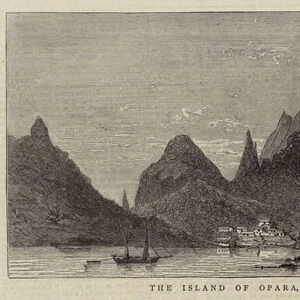 The Island of Opara, South Pacific Ocean (engraving)