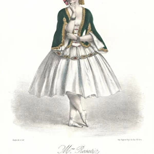 Italian ballet dancer Carolina Rosati in Adolphe Adams ballet Le Corsaire at the Paris Opera, 1856 (colour litho)