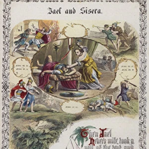 Jael and Sisera (coloured engraving)