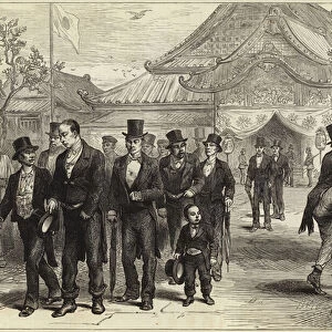 Japanese government officials returning from paying their respects to the Mikado (engraving)