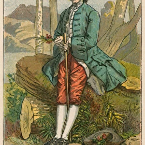 Jean-Jacques Rousseau (colour litho)
