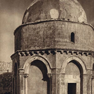 Jerusalem, Chapel of the Ascension on the Mount of Olives (b / w photo)