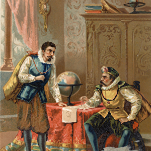 Johannes Kepler (Keppler) (1571 - 1630) with Tycho Brahe (1546-1601), astronomers