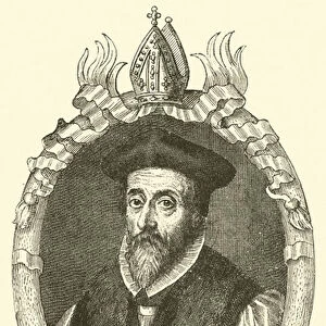 John Hooper, Lord Bishop of Gloucester, suffered at Gloucester, 9 February 1555 (engraving)