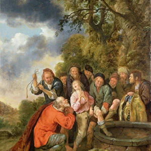 Joseph Being Cast into the Well by his Brothers (oil on panel)