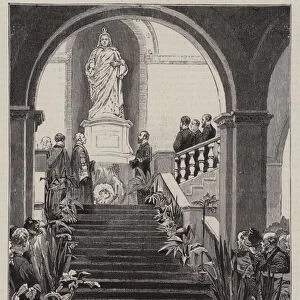 Jubilee of the University of London, New Statue of the Queen at Burlington House (engraving)