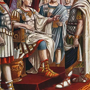King Decebalus surrendering to the emperor Trajan