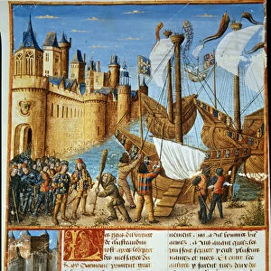 The King of France Louis IX (Saint Louis) (1214-1270) embarking on the seventh crusade