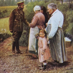 King George V talking to French peasants during WW1 (photo)