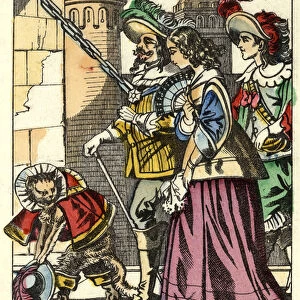 The king, the princess and the Marquis of Carabas arrive at the castle of the ogre