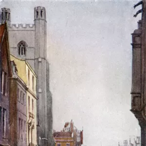 Kings College and the Senate House (colour litho)