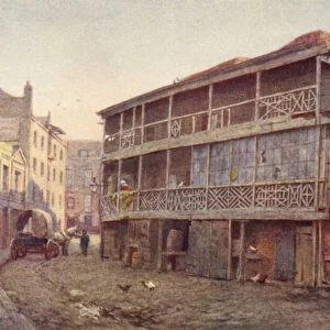 Last of Kings Head Inn, Southwark, 1884 (colour litho)
