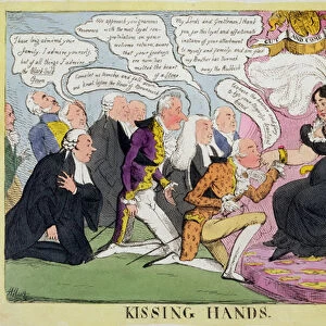 Kissing Hands, published 1827 (colour litho)